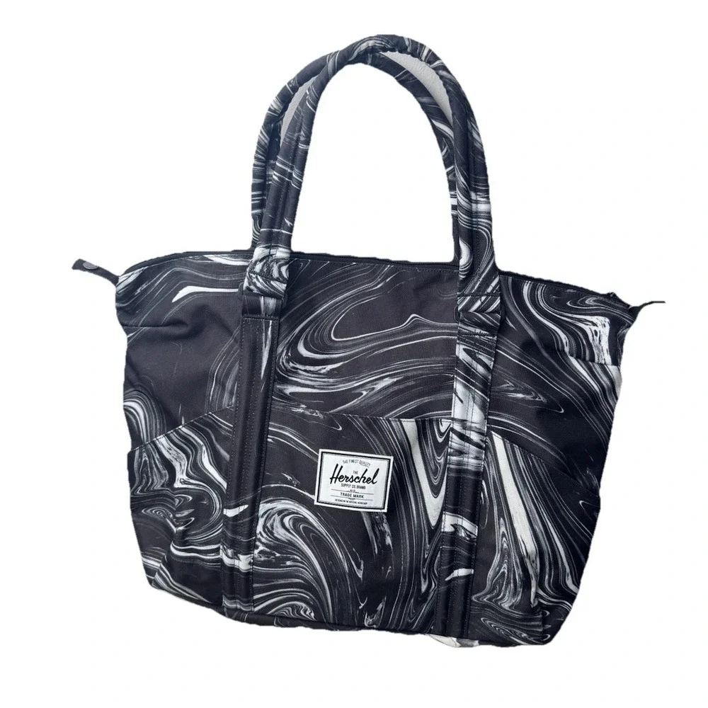 Herschel‎ Supply Company Strand Paint Pour Black Duffle Bag Diaper Gym Travel